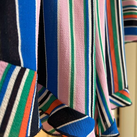 Ivy for Anthropologie Striped Wrap Romper - Blue, Pink, Green - Size L - Picture 7 of 12